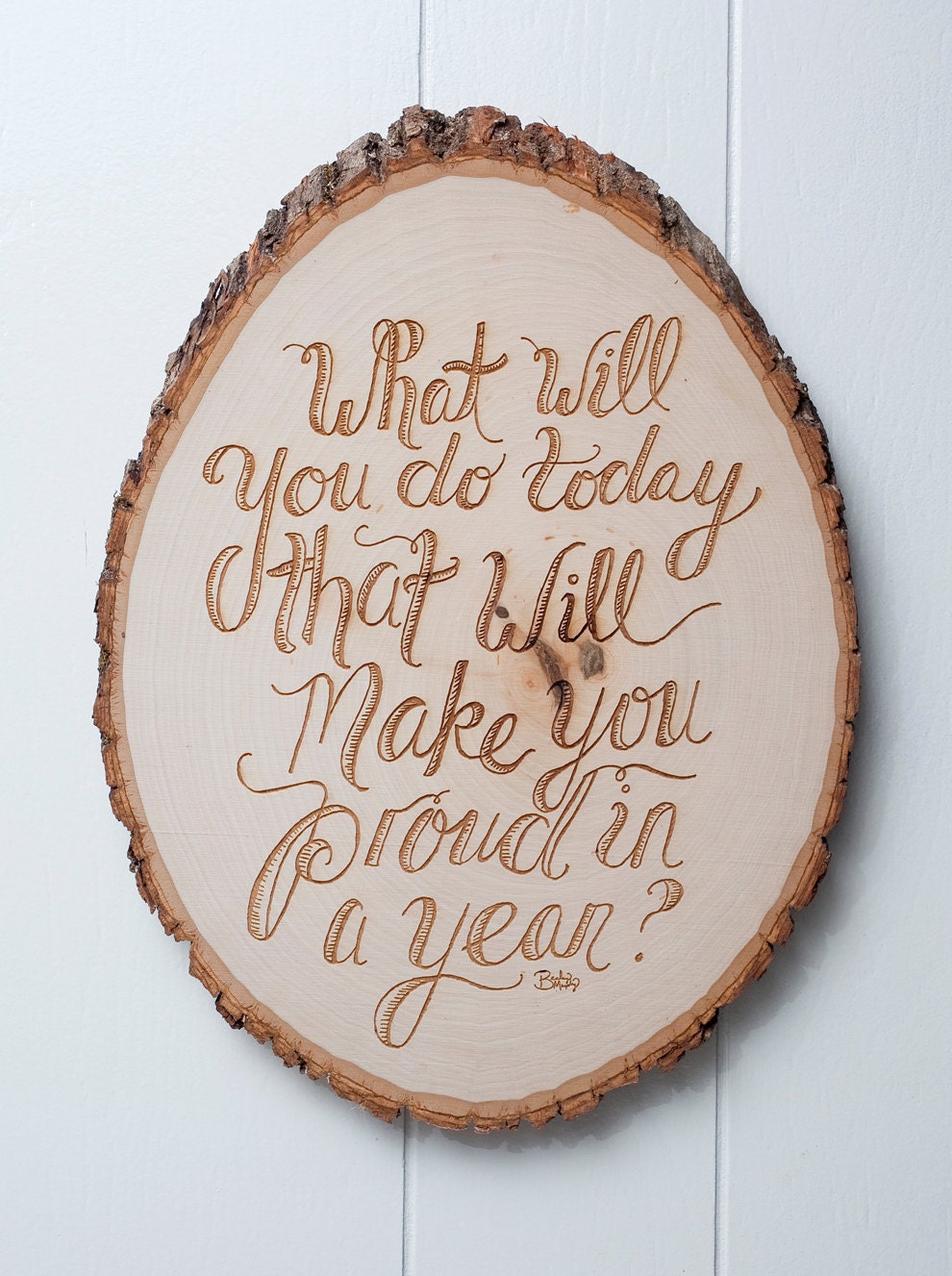 typographic woodburn plaque b. murphy