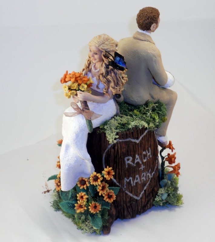 Large Custom Personalized Tree Stump Wedding Cake Topper Sculpture Keepsake