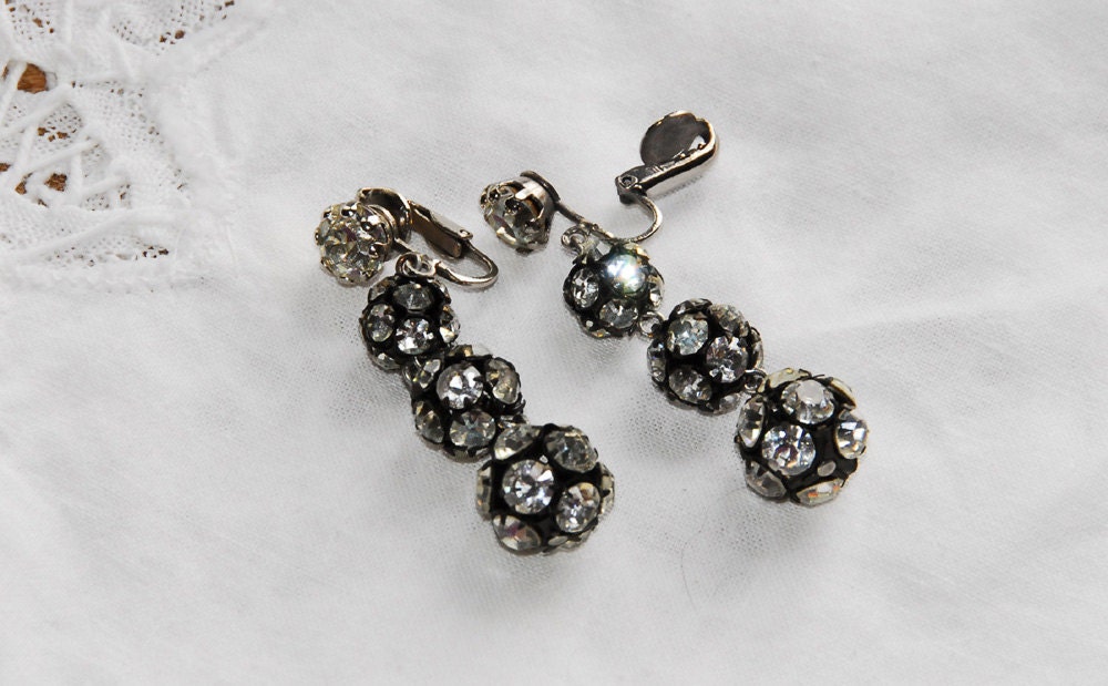 Vintage Rhinestone Earrings Vintage Wedding Winter Wedding Jewelry