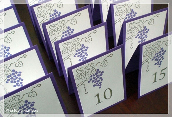 Wedding Table Cards Grape Vine PDF Sample From katleminvitations