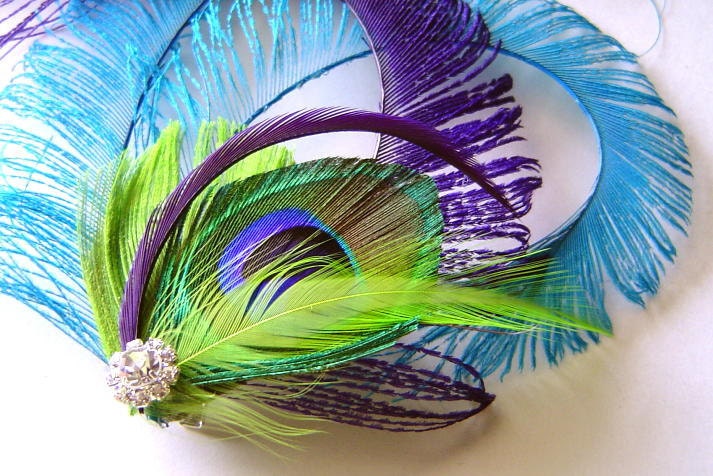 teal and purple peacock wedding ideas