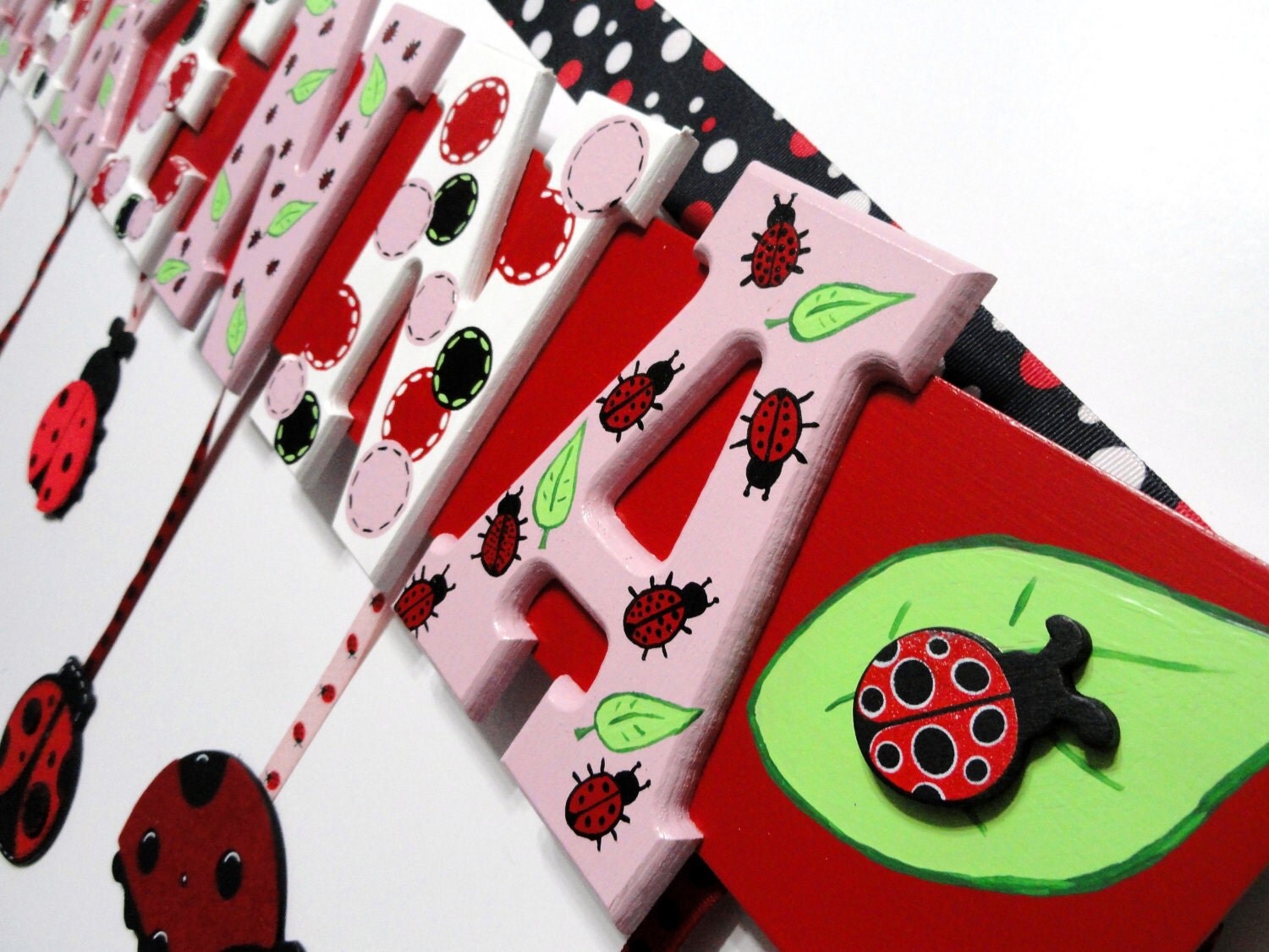 Ladybug Name Sign 5 Letters 