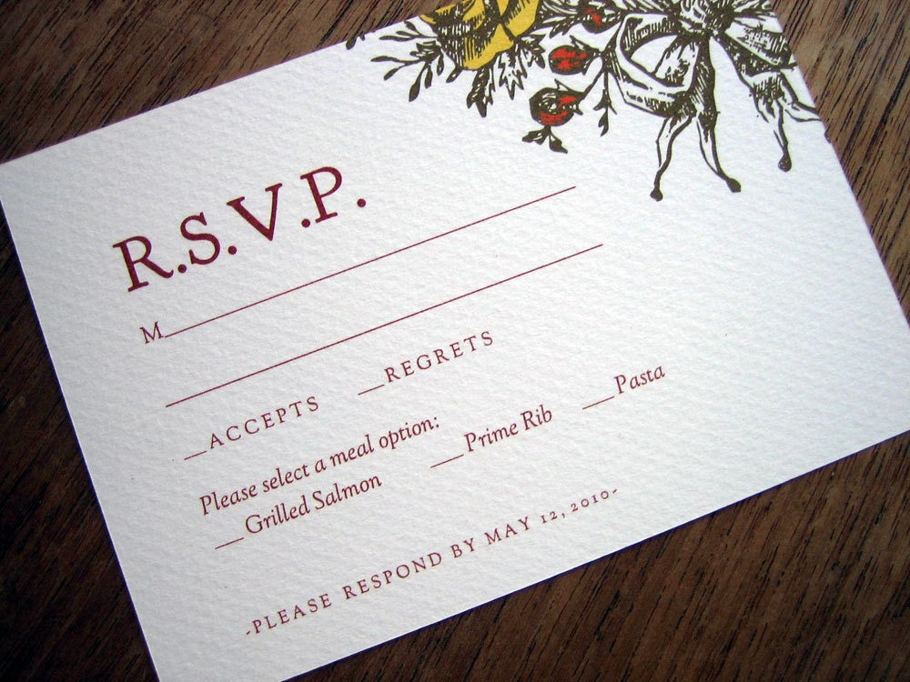 RSVP Card Monogram PRINTABLE wedding RSVP