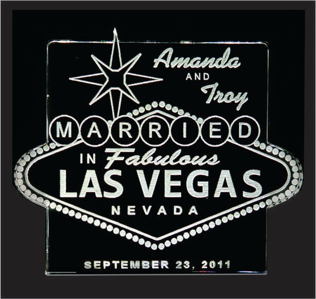Las Vegas Wedding Cake Topper Personalized From artZengraving