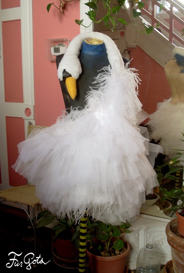 RESERVED Bjork Swan Dress Halloween Costume Gown From furgots