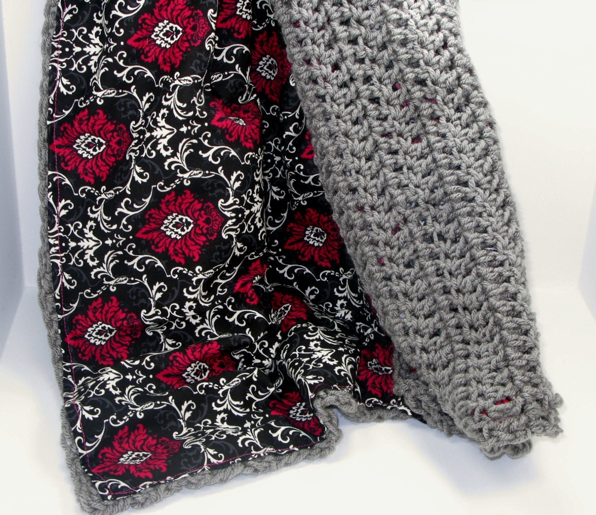 Baby Blanket / Pink Crochet Edging - Old Fashioned Baby