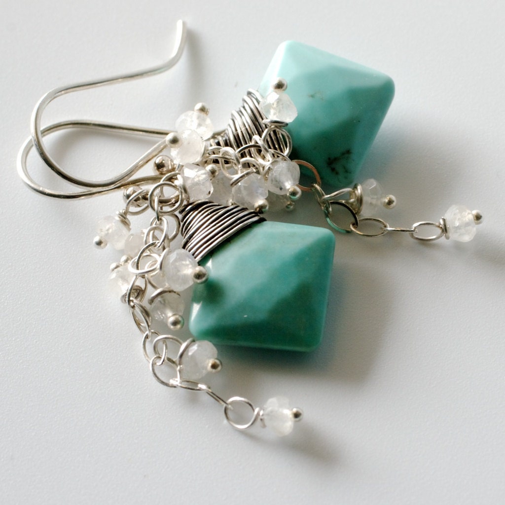 Sky Spirit Earrings Handmade by Joslin Jewels Sky Spirit Wire Wrapped and Gemstone Earrings by Joslin Jewels on Etsy