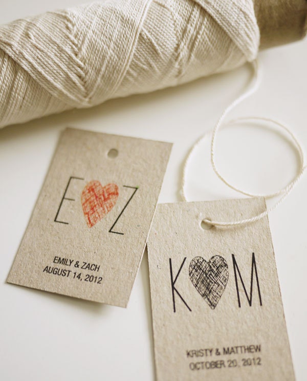 Initials Monogram Personalized Wedding Favor Tags Template 