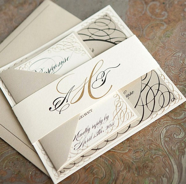 As Seen on Style Me Pretty Portofino Wedding Invitation Suite with Belly 