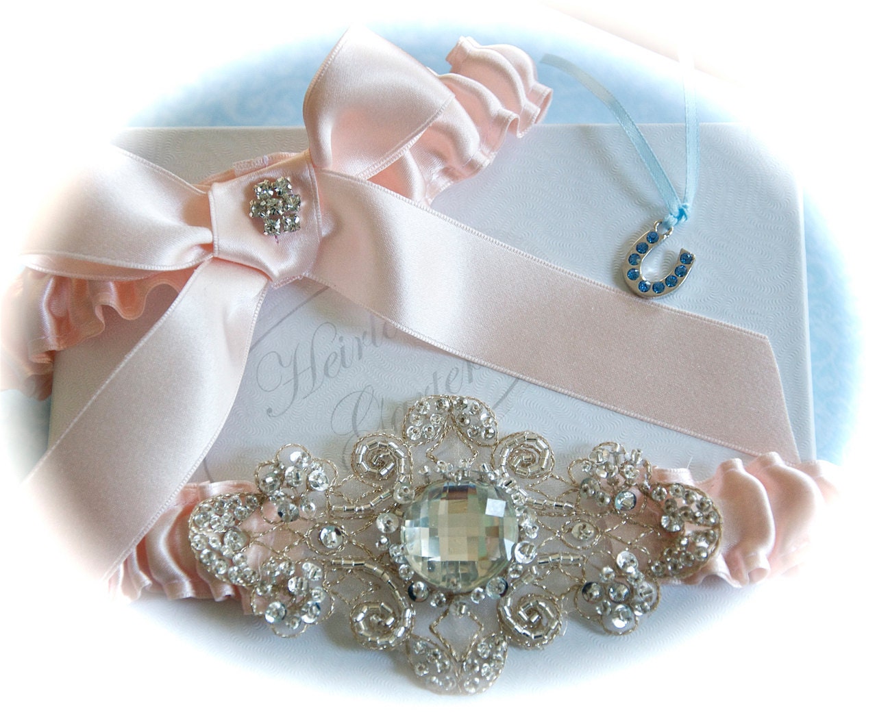this garter set is available in any of my 45 custom satin colors