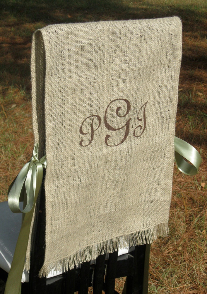 Burlap Bride and Groom Chair Covers Rustic Wedding From SplendidEvents