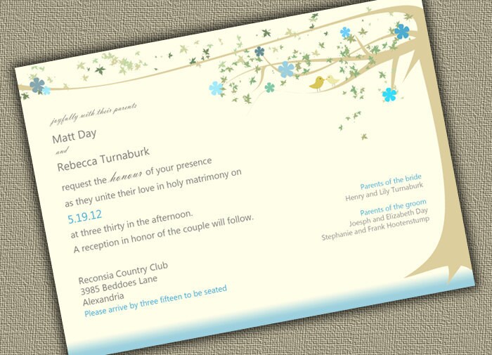 Wedding Invitation Spring Bridal shower invitation Baby Shower Tree 