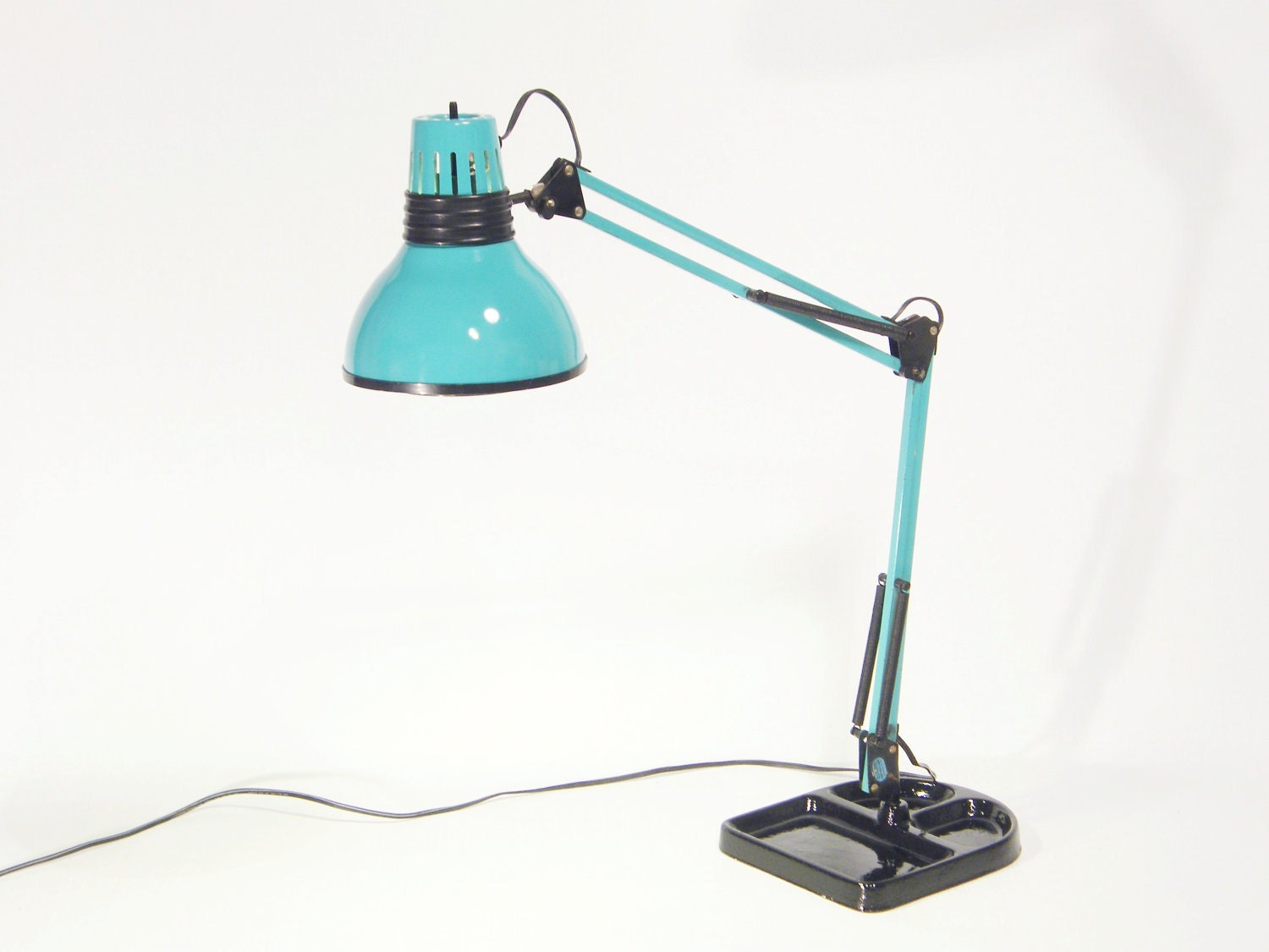 Retro Blue Lamp Retro Blue Metal Electric Desk Lamp by OhioPicker