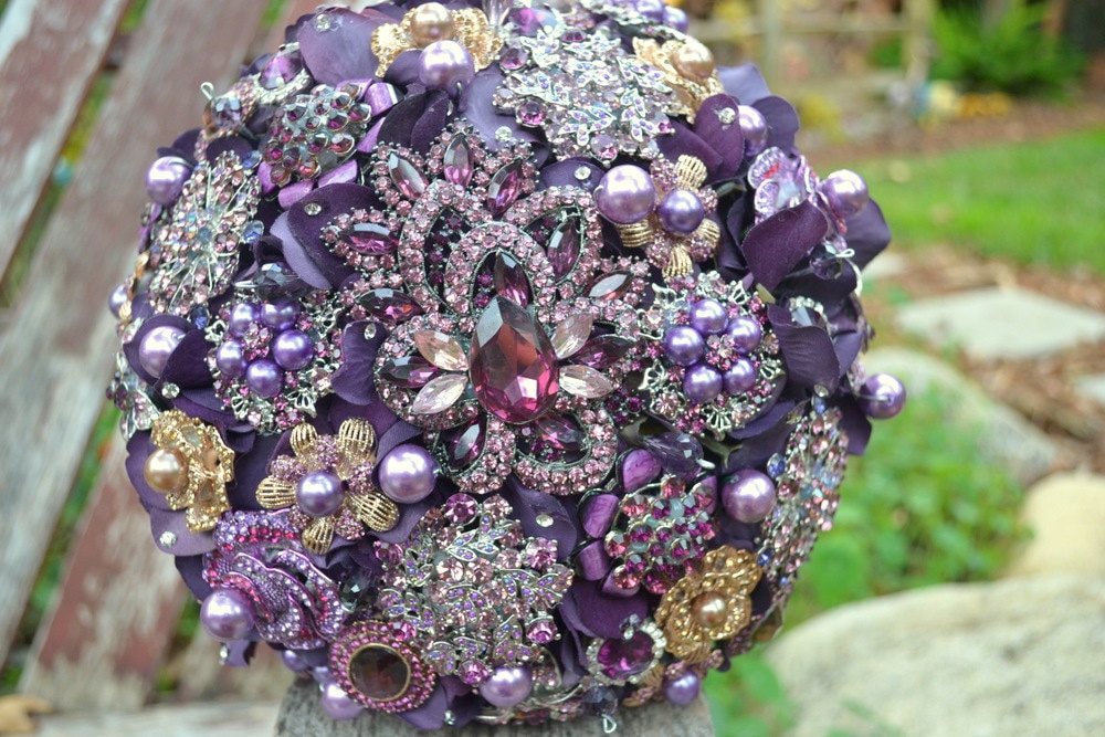 Deposit on an heirloom amethyst brooch bridal bouquetmade to order wedding