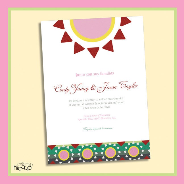 mexican theme wedding invitations