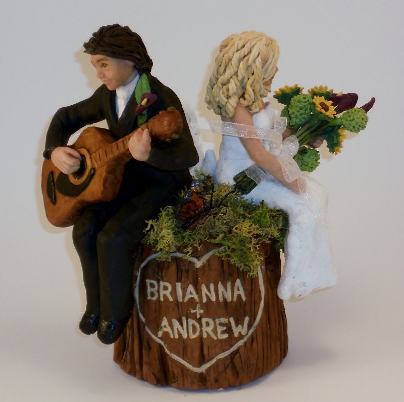 Small Wide Custom Personalized Tree Stump Wedding Cake Topper Keepsake 