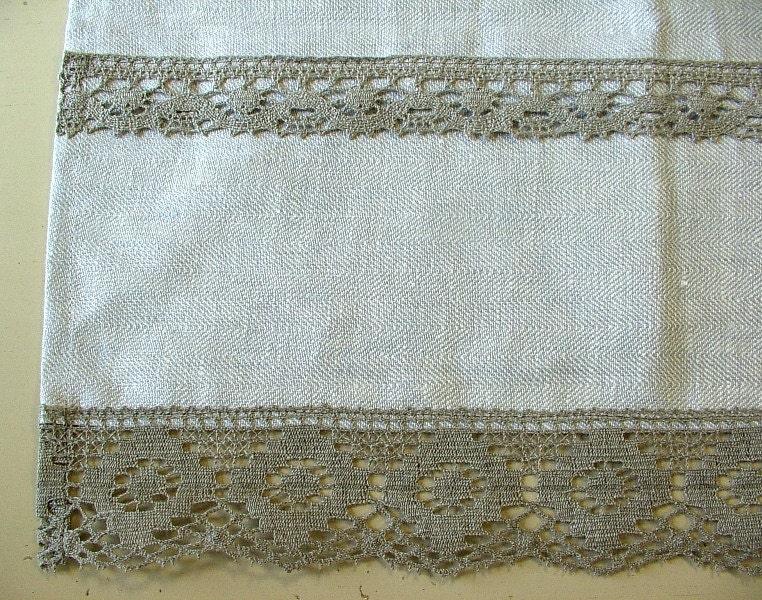 Natural Linen Table Runner Placemat for Two Wedding Table Decor Pure 