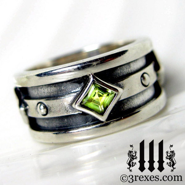 Custom Silver Wedding Ring Moorish Gothic Unisex Engagement Band