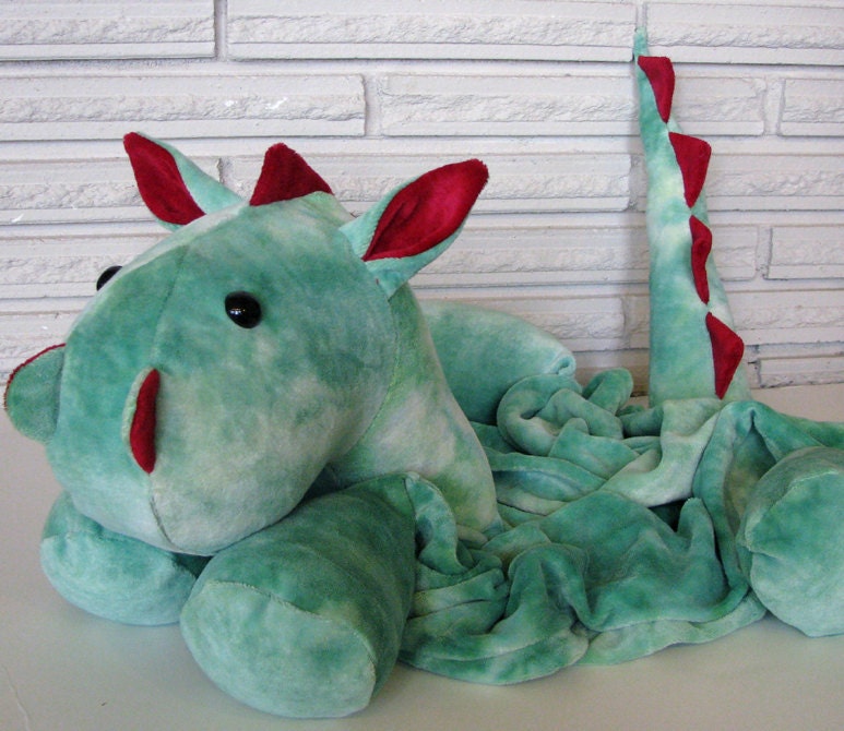 OBV Dragon Pillow Friend, Green and Red