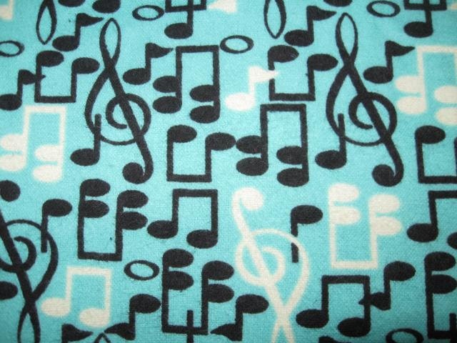 COOL MUSIC NOTE Standard or Queen Cotton Flannel Handmade Pillowcase