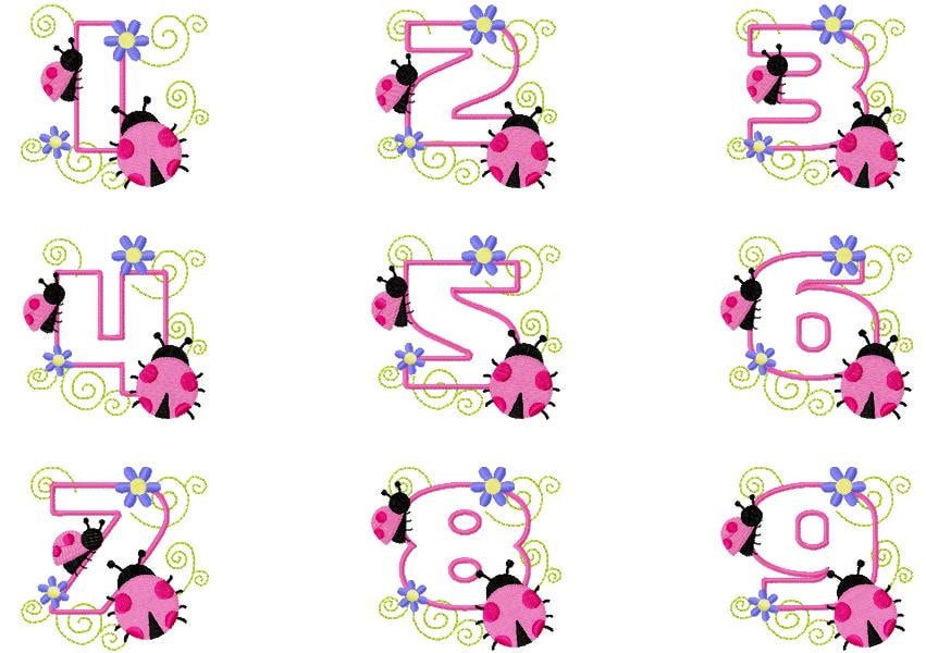 Advanced Embroidery Designs - Ladybug Set.
