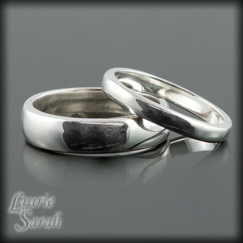His and Hers Sterling Silver Wedding Bands LS655 From LaurieSarahDesigns