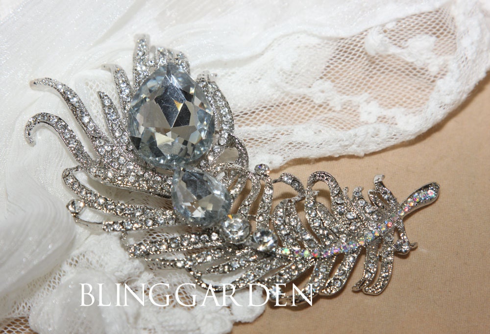 Feather crystals Rhinestones Bridal Wedding Cake Dress Sash Belt Sparkling 