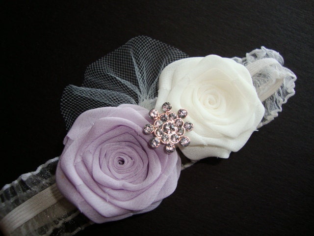 Wedding Garter Ivory Rose Something Blue Bride Bridal Silk Bud Flower 