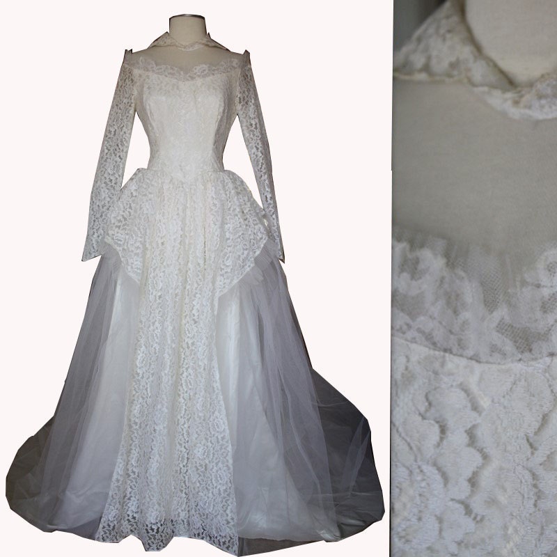 50s Wedding Dress 1950s Lace Wedding Dress From WeTheLivingVintage