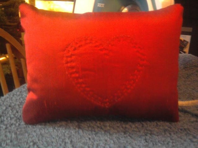 Small heart decorative wedding ring pillow From fionascardsandgifts