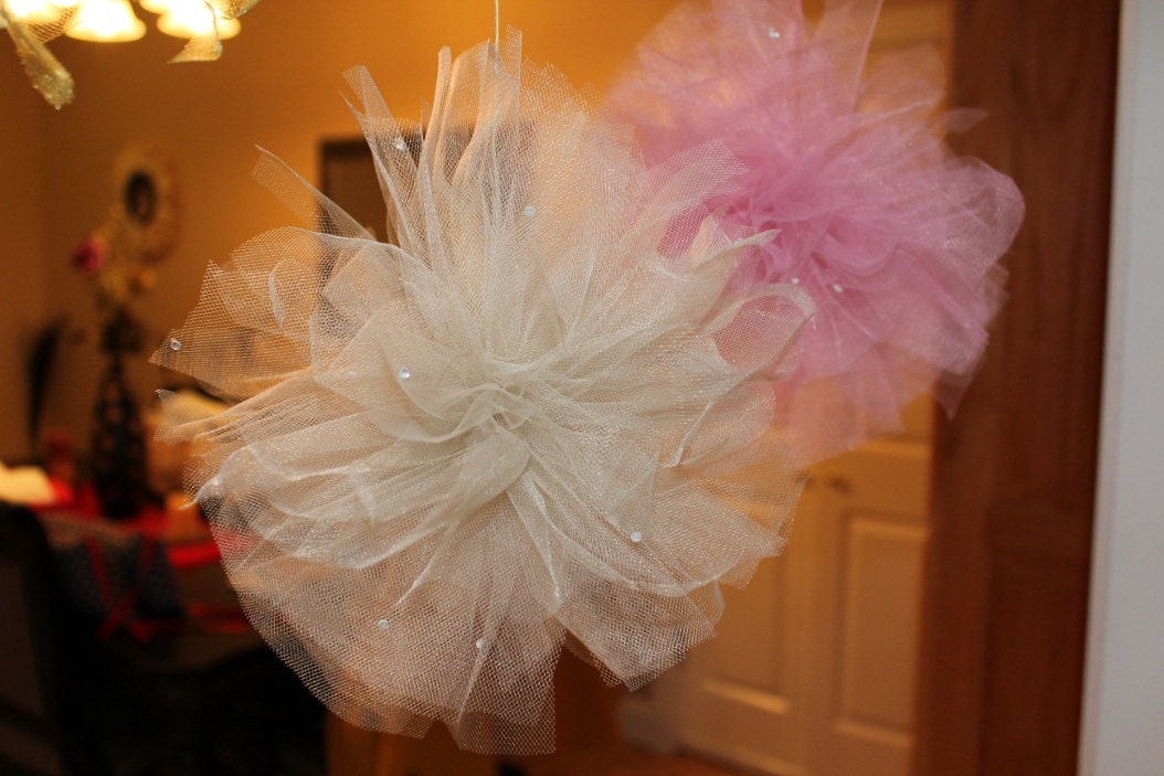 Decorative Tulle Party Poms Room Decor Wedding Decor From AquaBloom