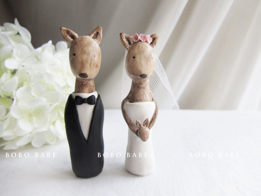Love Wedding Cake Toppers Kangaroo and baby From bobobabe
