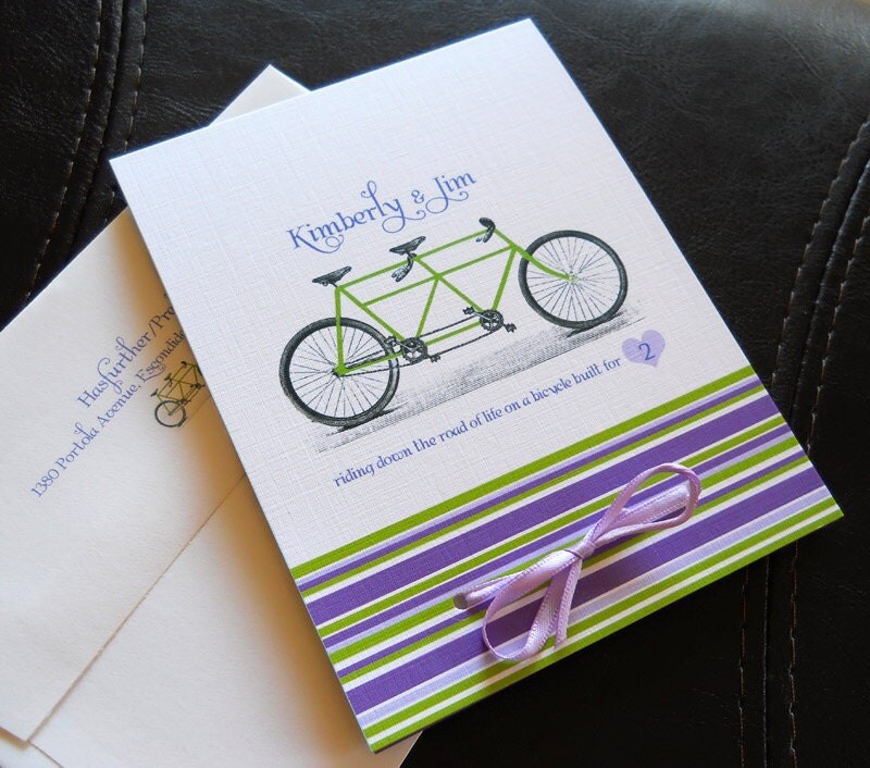 DIY Tandem Bicycle Matchbook Style Wedding Invitation From SandyPhotoArt