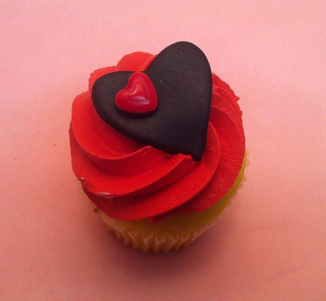 Edible fondant Valentines Day Cupcake toppers table decorations for 