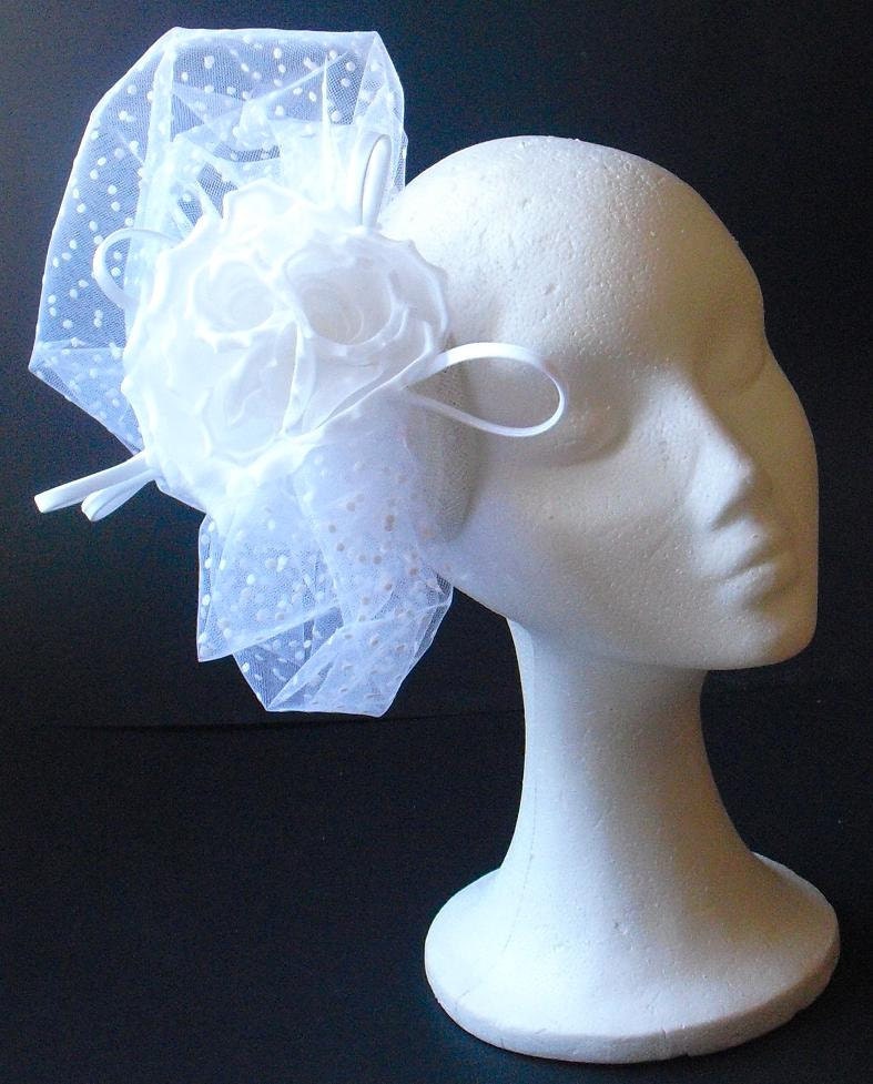 Bridal fascinator bridal head piece bridal hat white fascinator with
