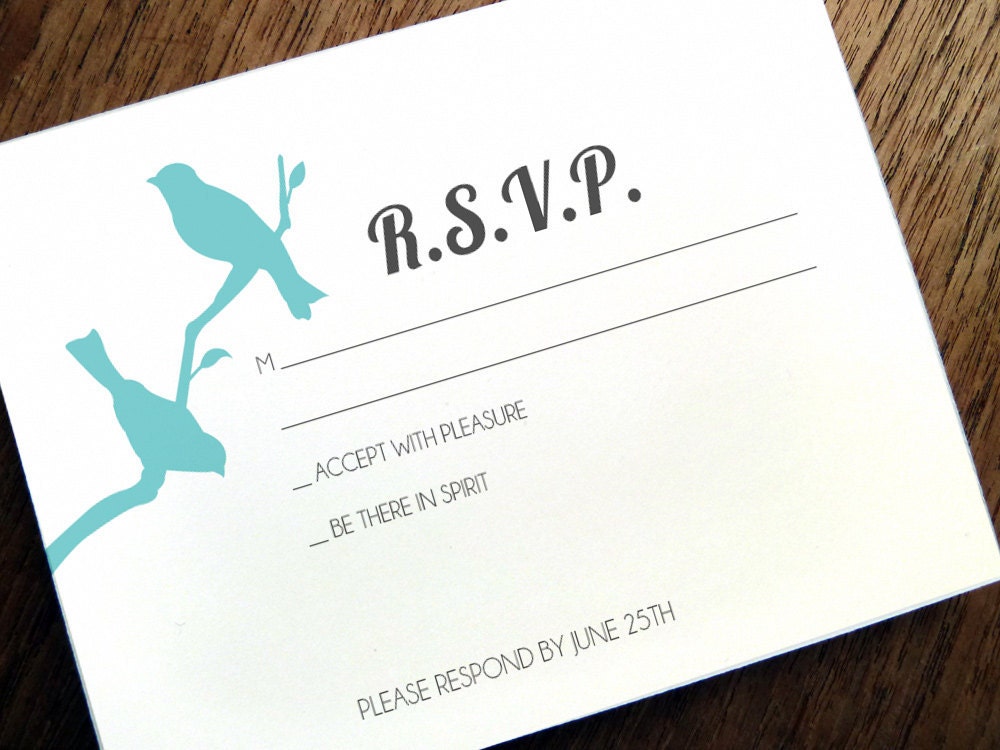 Printable Wedding Response Card Lovebirds From empapers