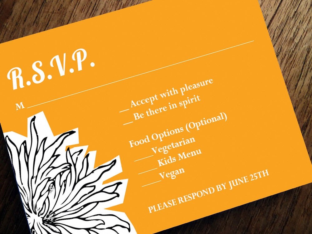 Printable Wedding Response Card Dahlia From empapers