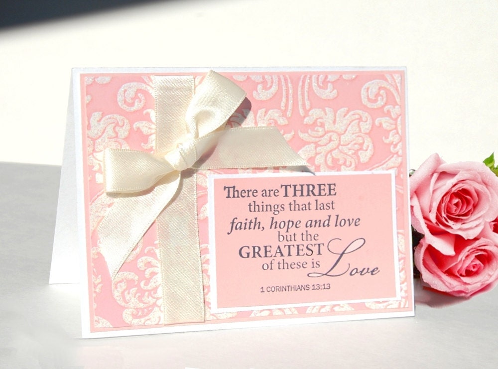 Handmade Christian Wedding Card 1 Corinthians 13 From TheHumbleShop