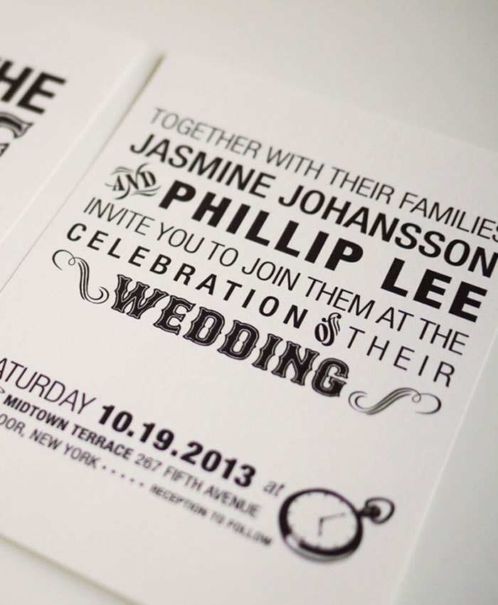 Whimsical Black and White Wedding Invitation Custom DIY Wedding Printable