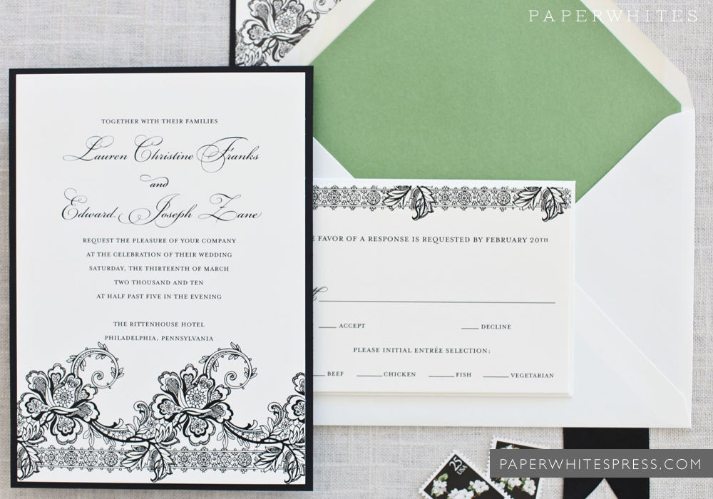 Vintage Floral Adria Design Wedding Invitations From paperwhitespress