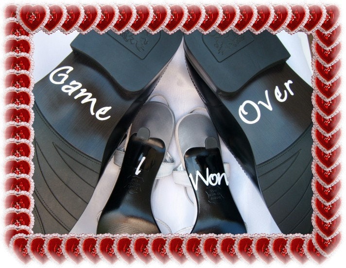 Wedding Shoe Decals I Won Game Over Free Shipping