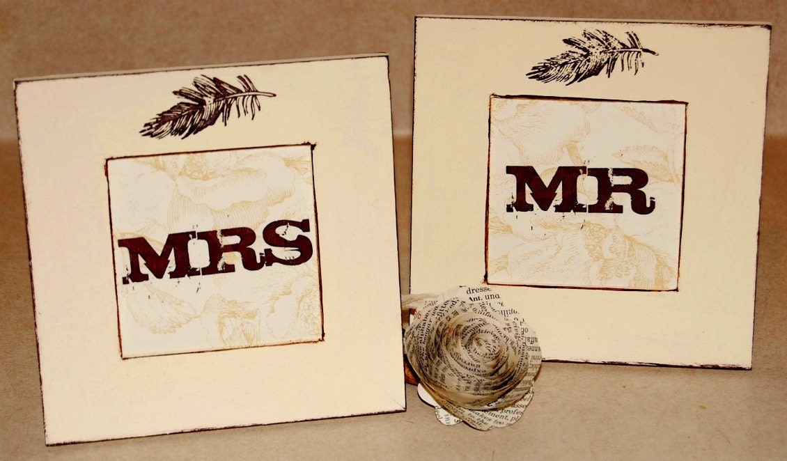 MR MRS Table Frames Wedding Rustic Wedding Vintage Wedding 