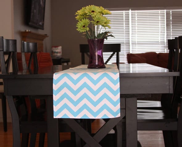 Blue Chevron Pattern Table Runners For Weddings Holidays or Home Decor 