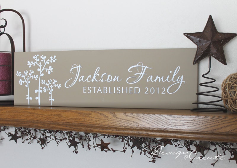 BABY'S BREATH Family Established Sign Wedding Gift personalized custom 