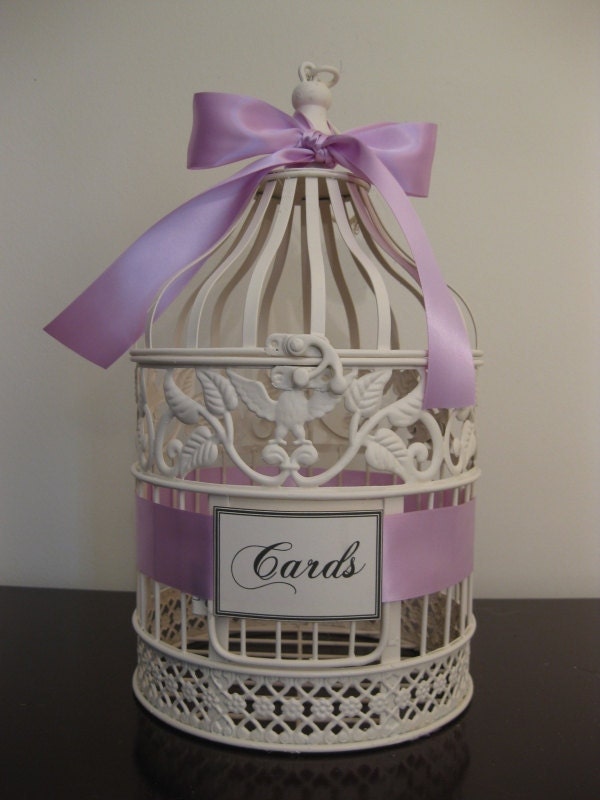 SALE Ivory Bird Cage Wedding Card Holder Wedding Card Holder Birdcage 