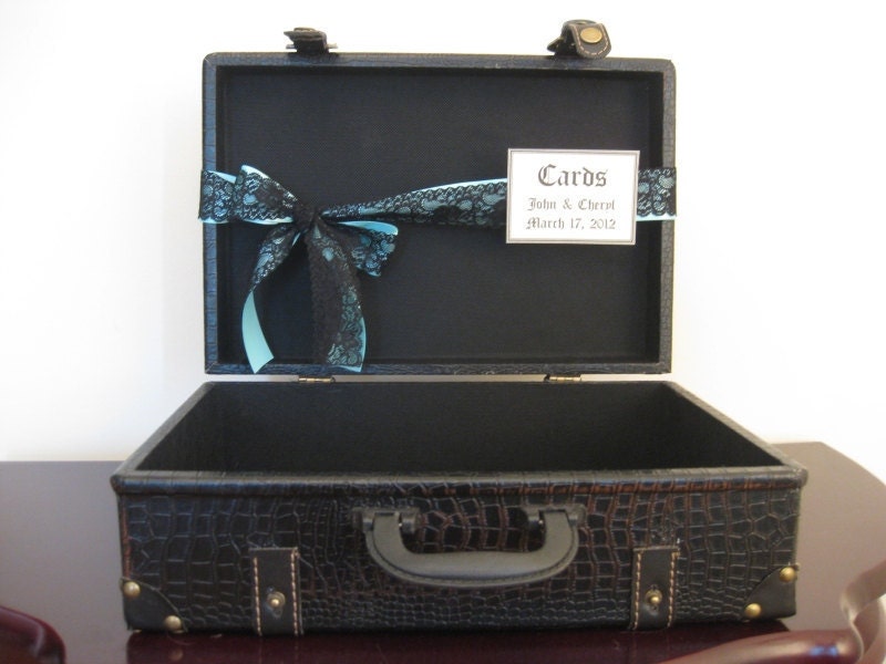 Wedding Card Box Suitcase Vintage Style Wedding Card Holder Suitcase