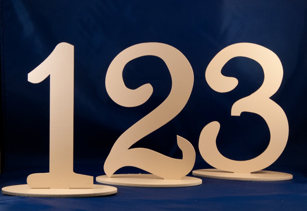 Wedding Table Numbers wood table numbers on a stand Each number is 55