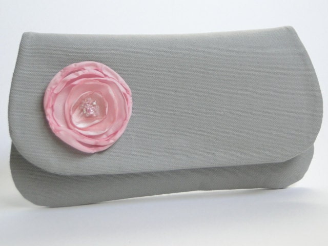 Clutch Bridesmaids gifts gray and green wedding pink wedding teal