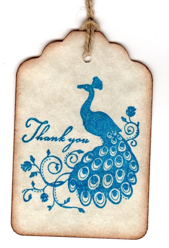 This listing is for 50 hand stamped vintage inspired shabby chic Peacock