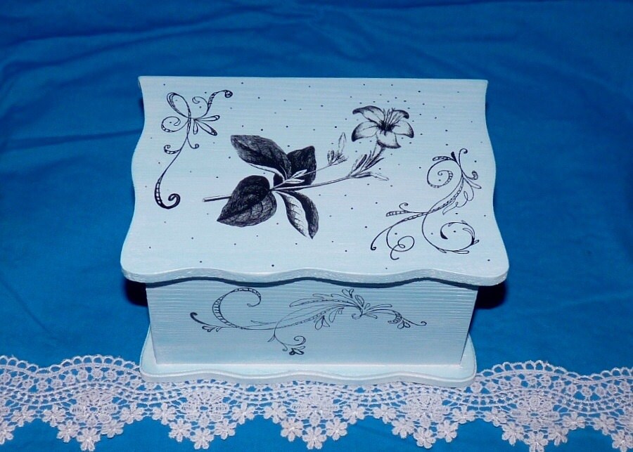  Blue Wedding Keepsake Box Wedding Gift Card Box Victorian Wedding Box